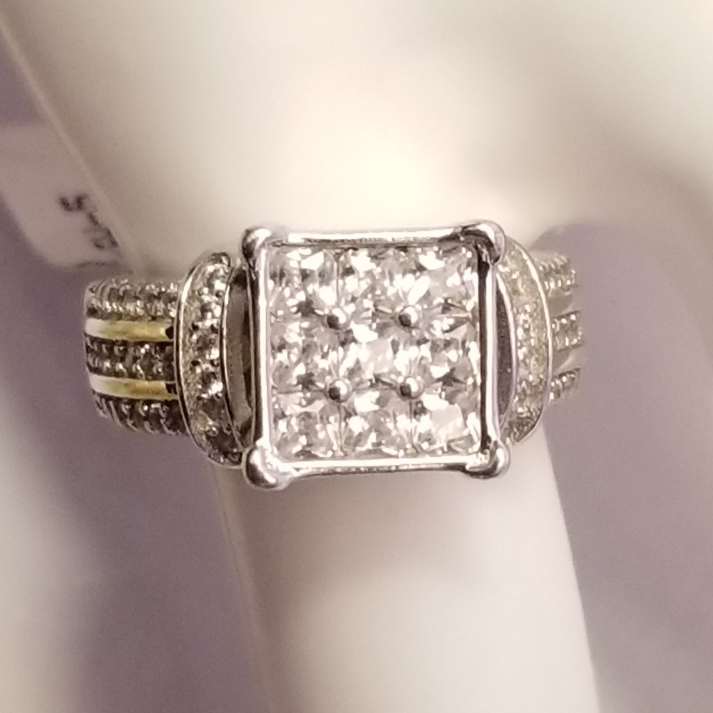Bella Luce 2.10ctw CZ Cluster Sterling Silver Ring